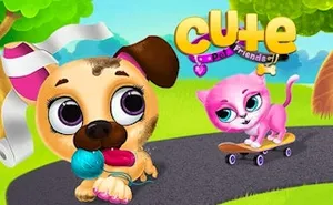 Cute Pet Friends - kids game, play online free, no download