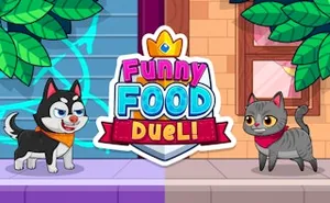 Funny Food Duel - kids game, play online free, no download