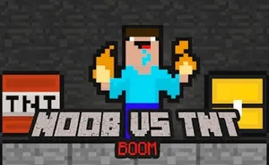 Noob vs TNT Boom - adventure game, play online free, no download