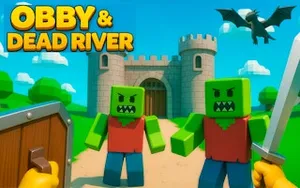 Obby & Dead River - adventure game, play online free, no download