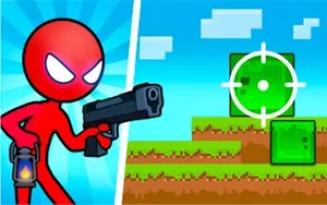 Red Stickman vs Monster School 2 - action game, play online free, no download