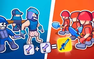 Squad Assembler - Red vs Blue - strategy game, play online free, no download