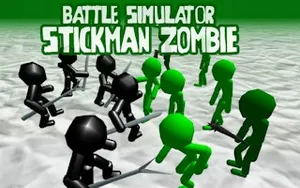 Battle Simulator Stickman Zombie - action game, play online free, no download