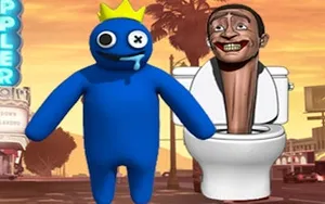 Rainbow Friends VS Skibidi Toilet - fighting game, play online free, no download
